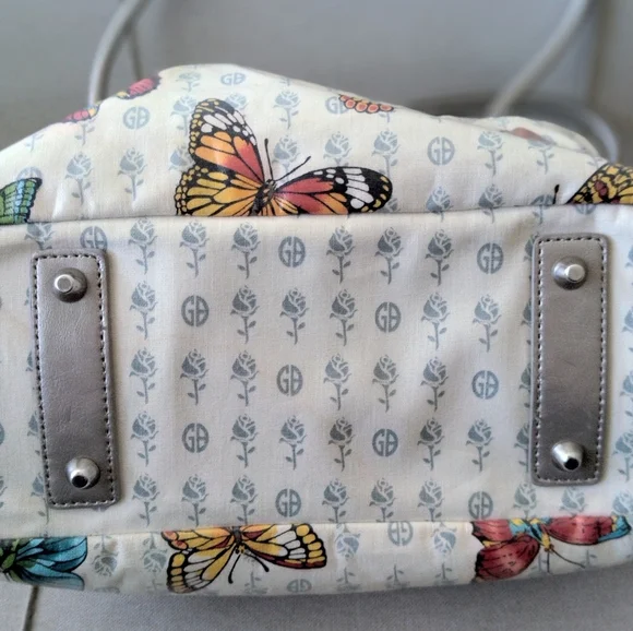 Vintage Giani Bernini Butterflies Handbag Tote Bag Purse - Picture 7 of 16